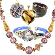 Murano glass jewelry selection