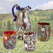 Murano glass tableware and drinking glasses